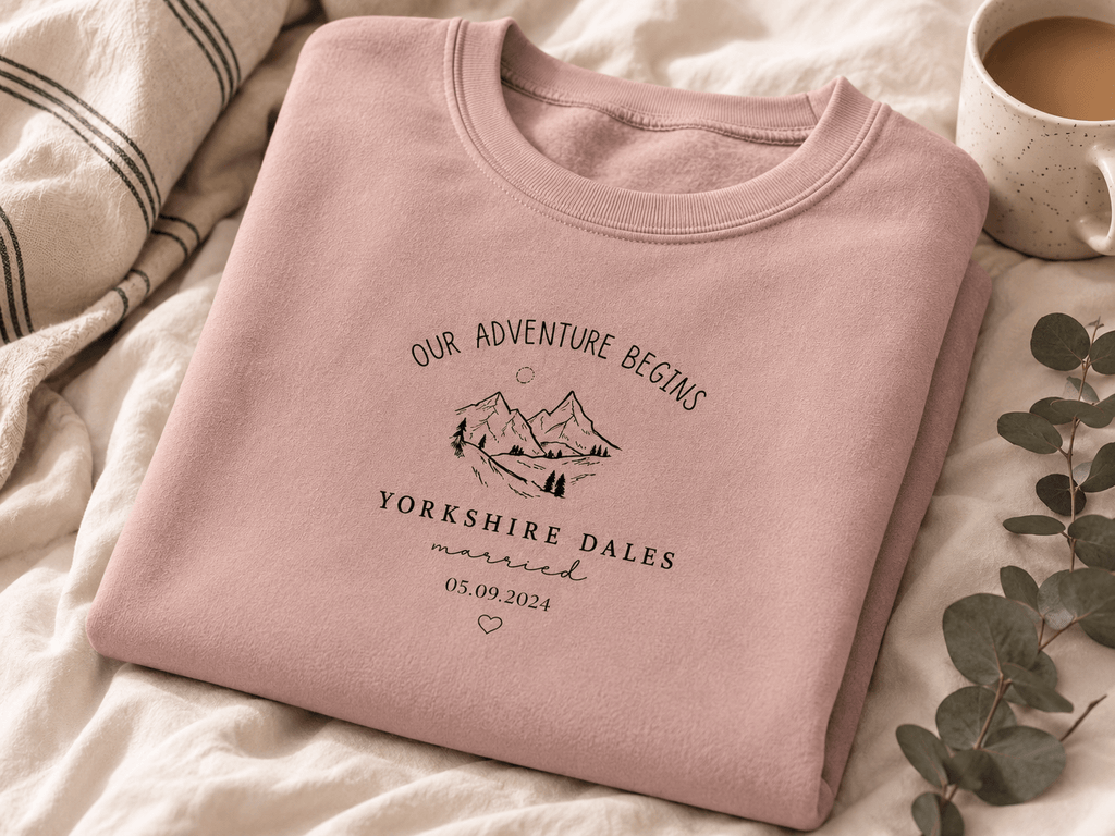 Personalised 'Our Adventure Begins' Sweatshirt | Custom Names | Couples Gift - AlleyCrafters