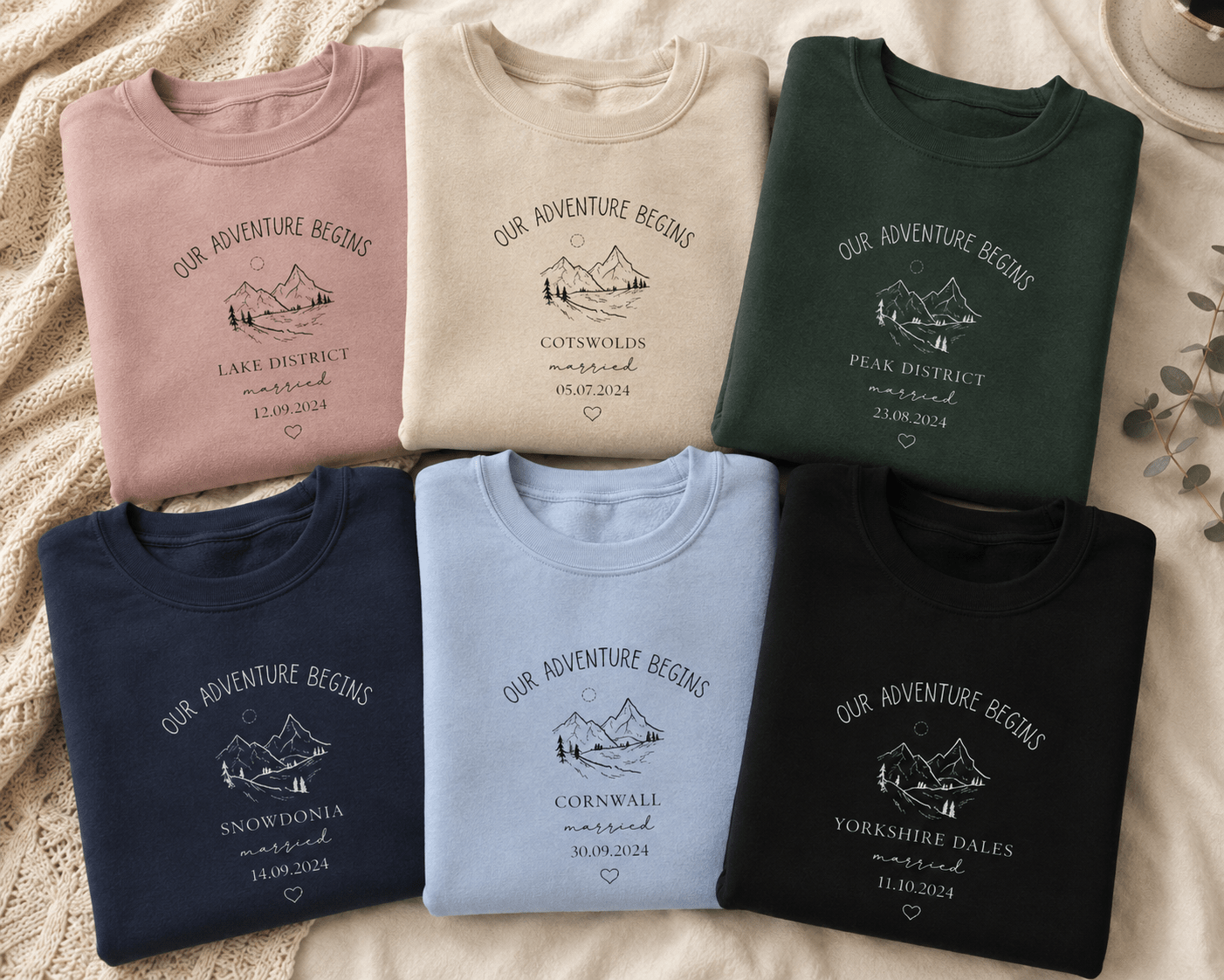 Personalised 'Our Adventure Begins' Sweatshirt | Custom Names | Couples Gift - AlleyCrafters