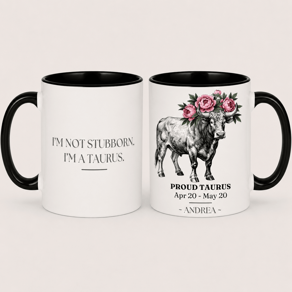 Personalised Zodiac Mug | Star Sign Birthday Gift | Custom Name & Birth Month - AlleyCrafters