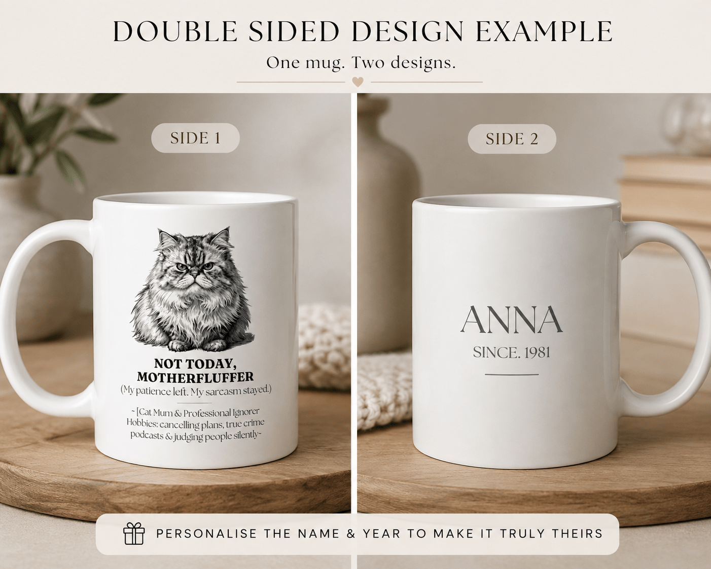 Not Today Motherfluffer Mug | Funny Cat Coffee Cup | Sarcastic Gift - AlleyCrafters