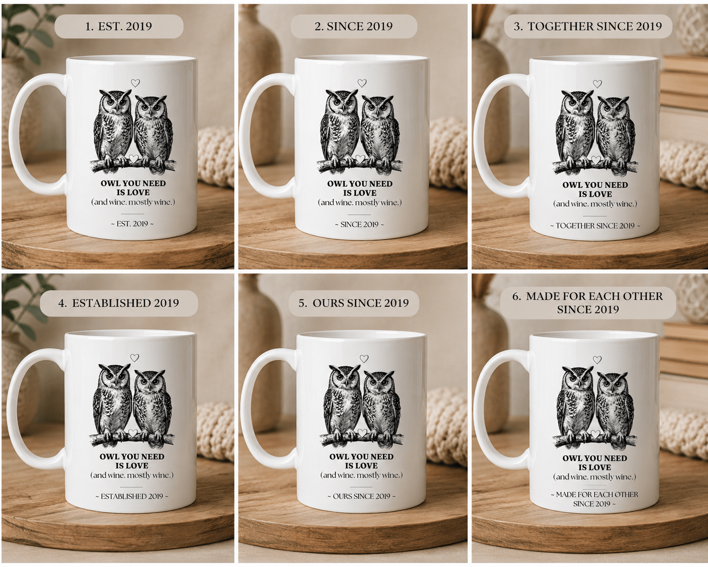 Owl You Need Is Love Mug | Funny Couples Coffee Cup | Romantic Gift for Her - AlleyCrafters