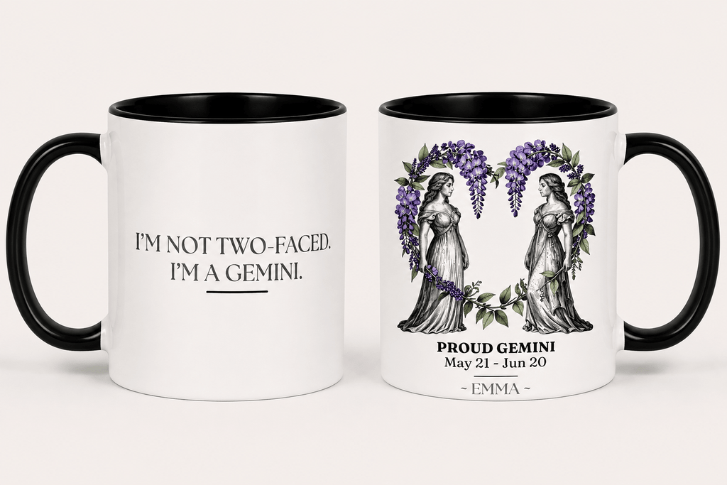 Personalised Zodiac Mug | Star Sign Birthday Gift | Custom Name & Birth Month - AlleyCrafters