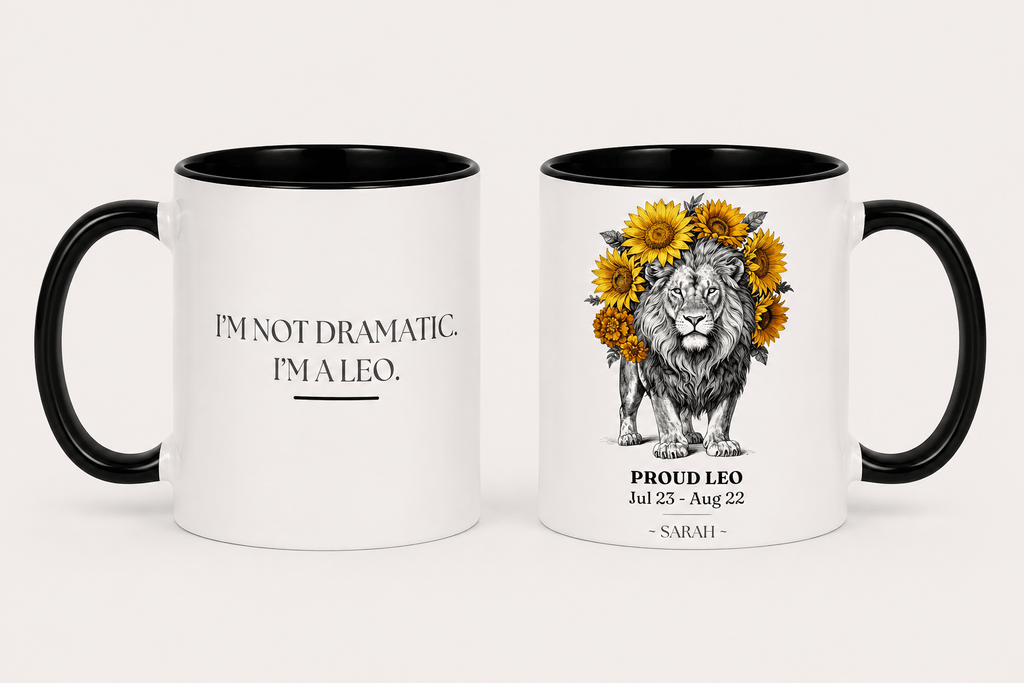 Personalised Zodiac Mug | Star Sign Birthday Gift | Custom Name & Birth Month - AlleyCrafters
