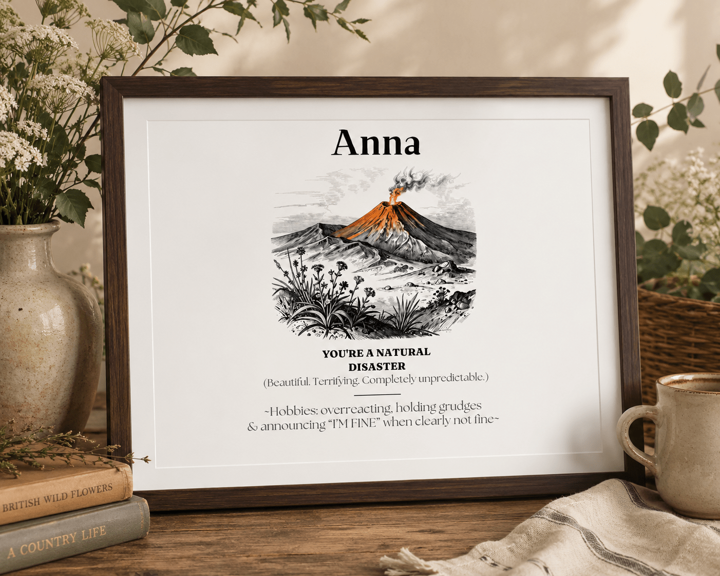 Personalised Matte Canvas Print — Funny Name Definition Framed Wall Art - AlleyCrafters
