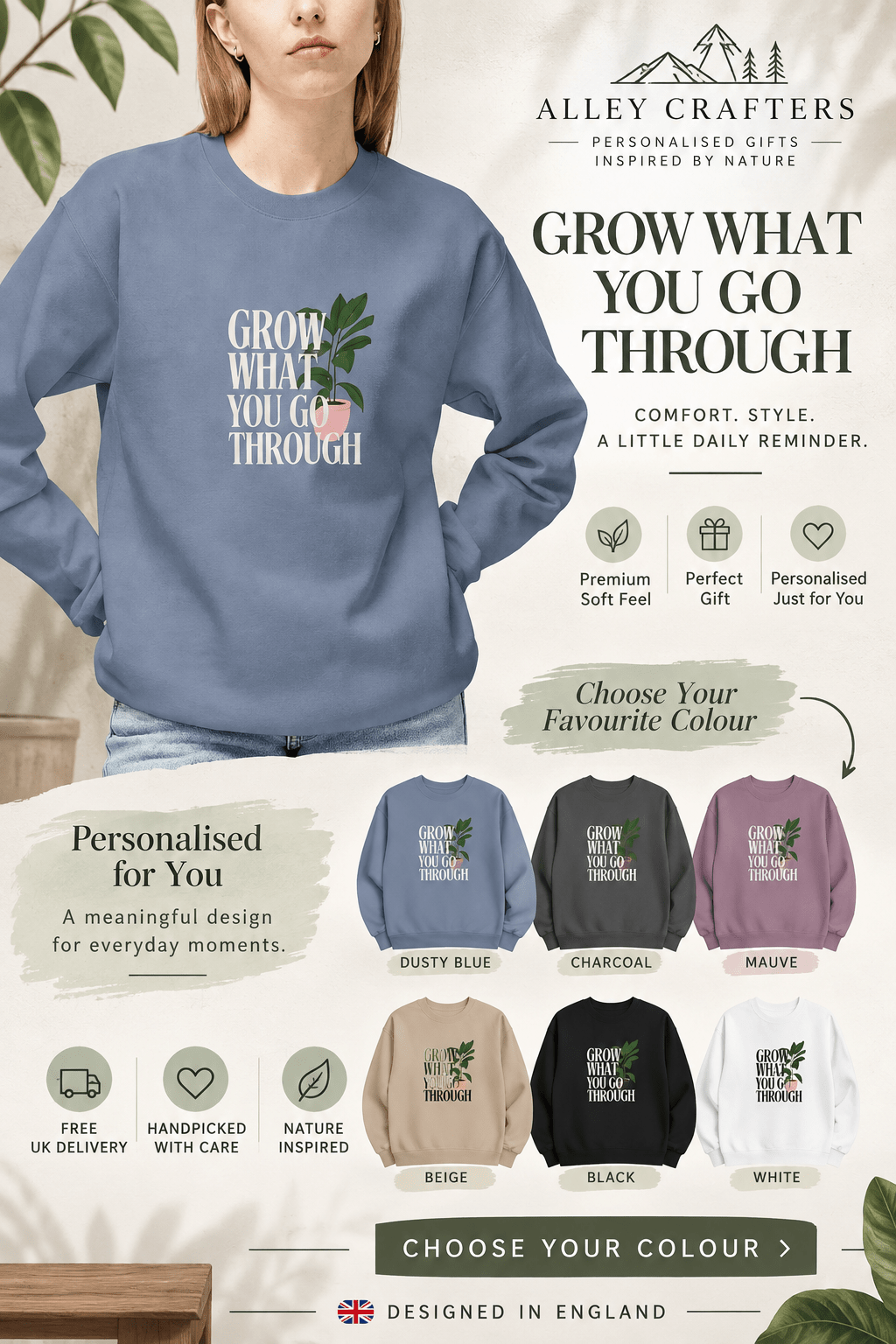 “Grow What You Go Through” Sweatshirt - AlleyCrafters