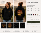 Black Wild West hoodie with front 'Stay Wild Soft Heart' and back 'Wild West' print
