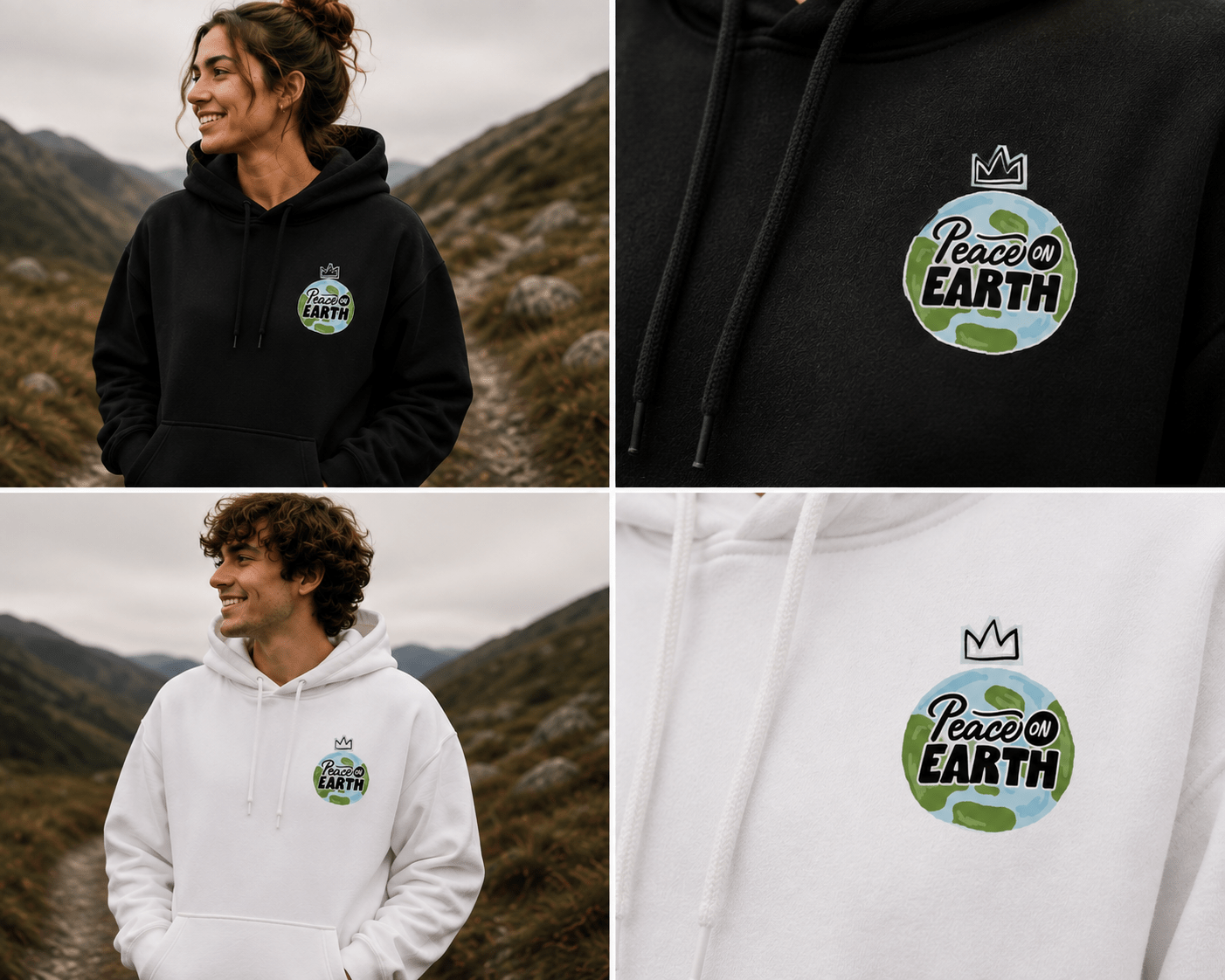 Peace on Earth Hoodie | Nature & Peace Graphic - AlleyCrafters