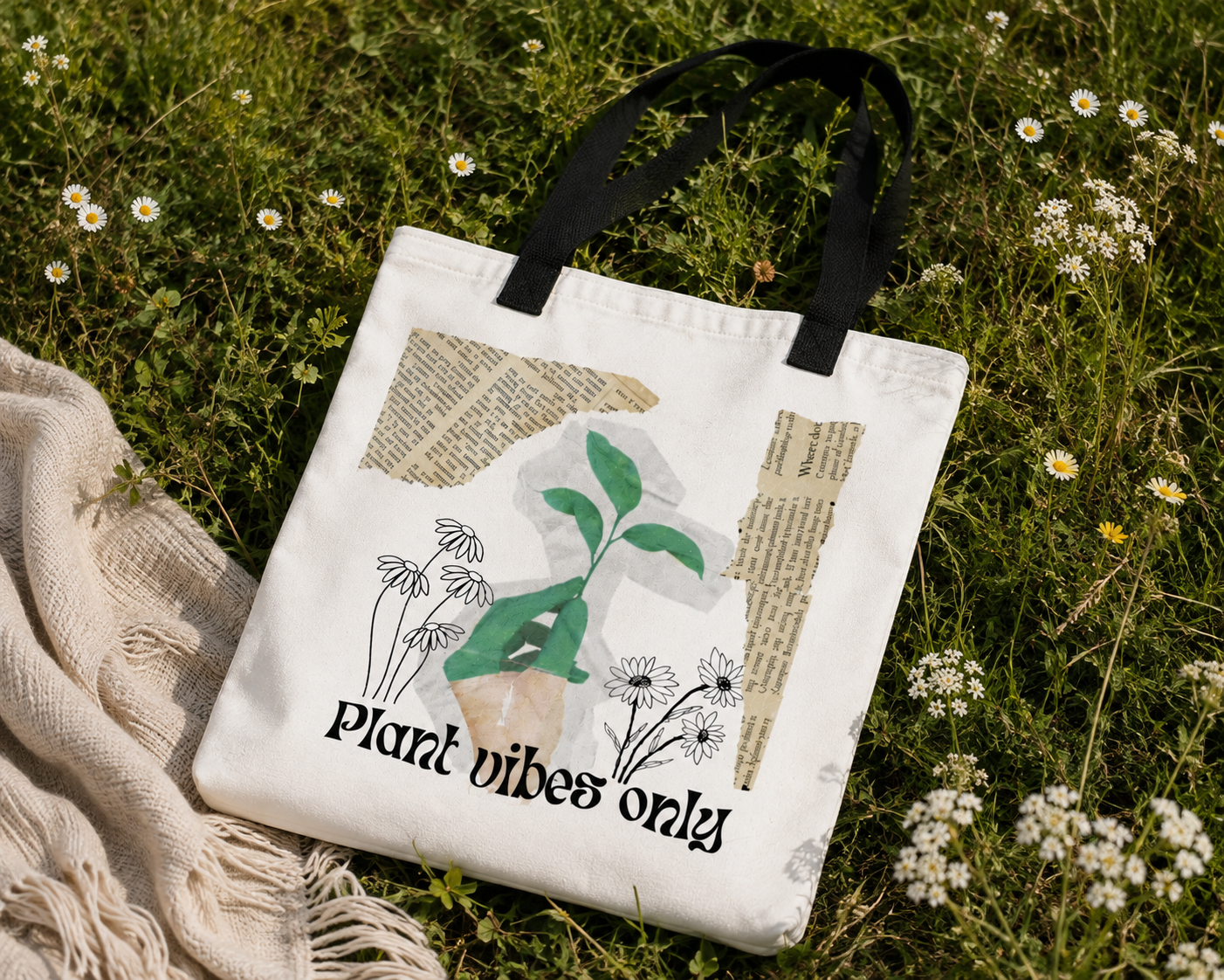 Plant Vibes Only Tote Bag | Plant Lover Gift UK