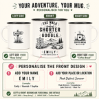 Personalised Enamel Camping Mug — "The Walk Looked Shorter on Google" | Funny Hiking Gift