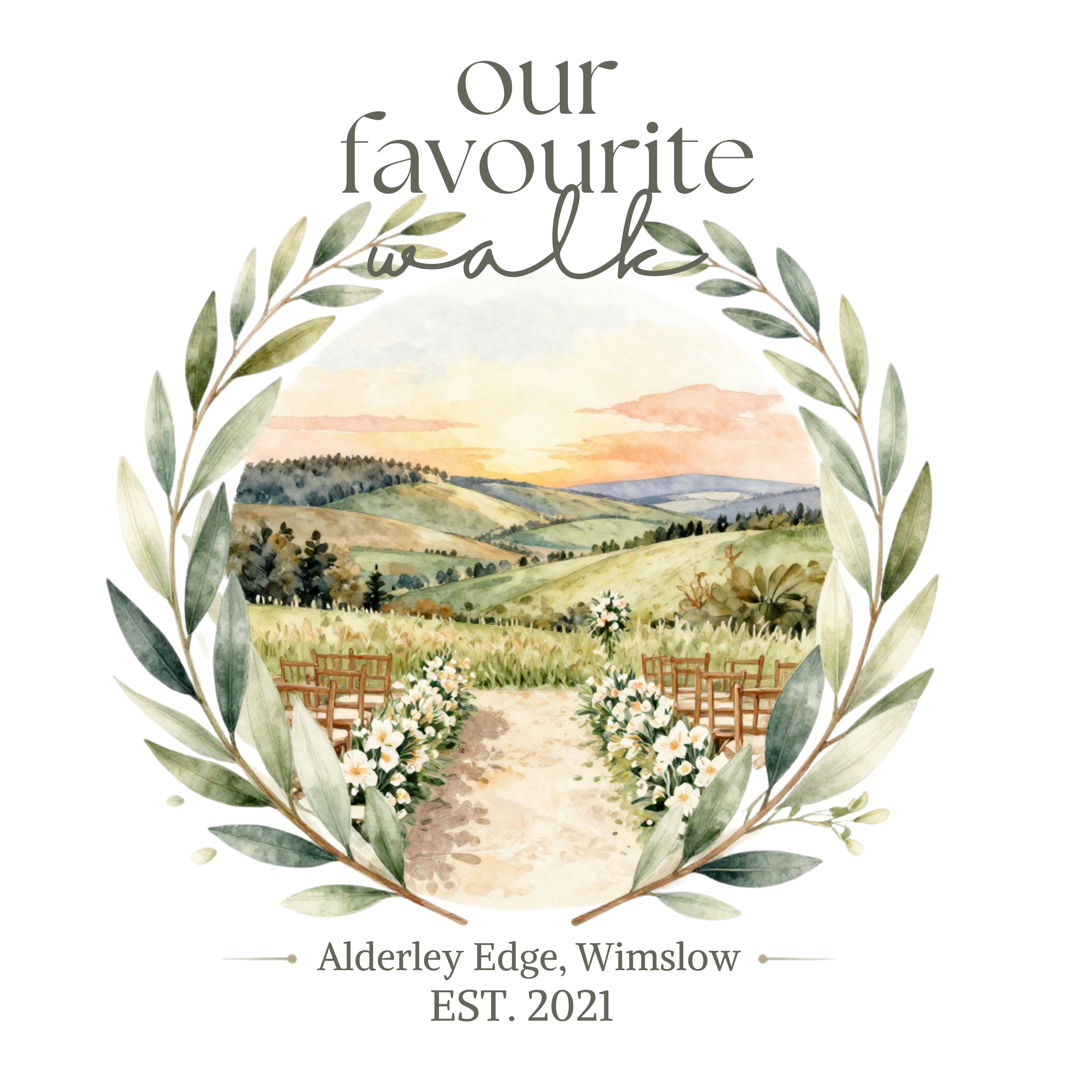 Personalised Our Favourite Walk Mug | Watercolour Keepsake Gift