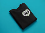 Sweatshirt, black crewneck with DAD heart logo