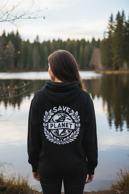 Hooded Sweatshirt - Save the Planet Eco-Friendly Design
