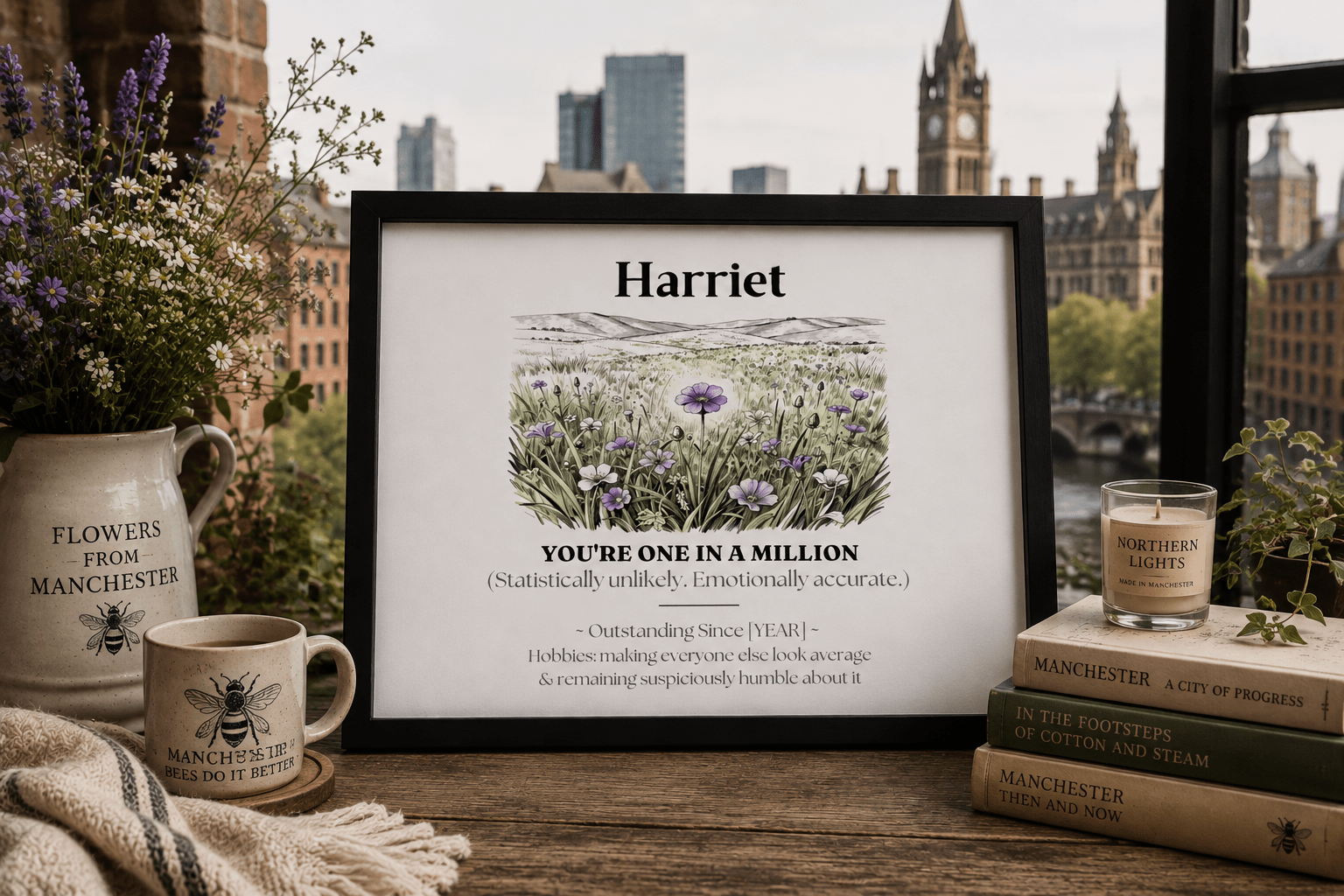 Personalised Wildflower Name Canvas Print — You're One in a Million - AlleyCrafters