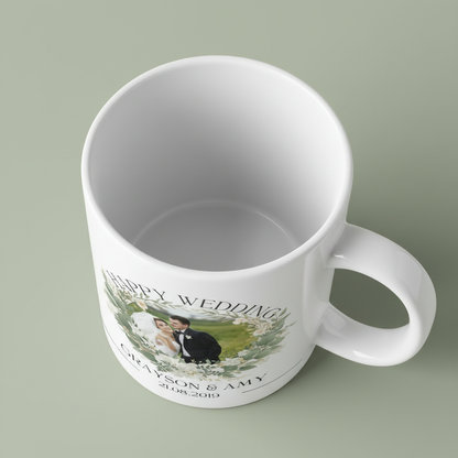 Personalised Wedding Mug for Couples - Happy Wedding Gift