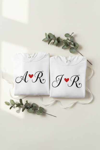 Personalised Initials Hoodie for Couples
