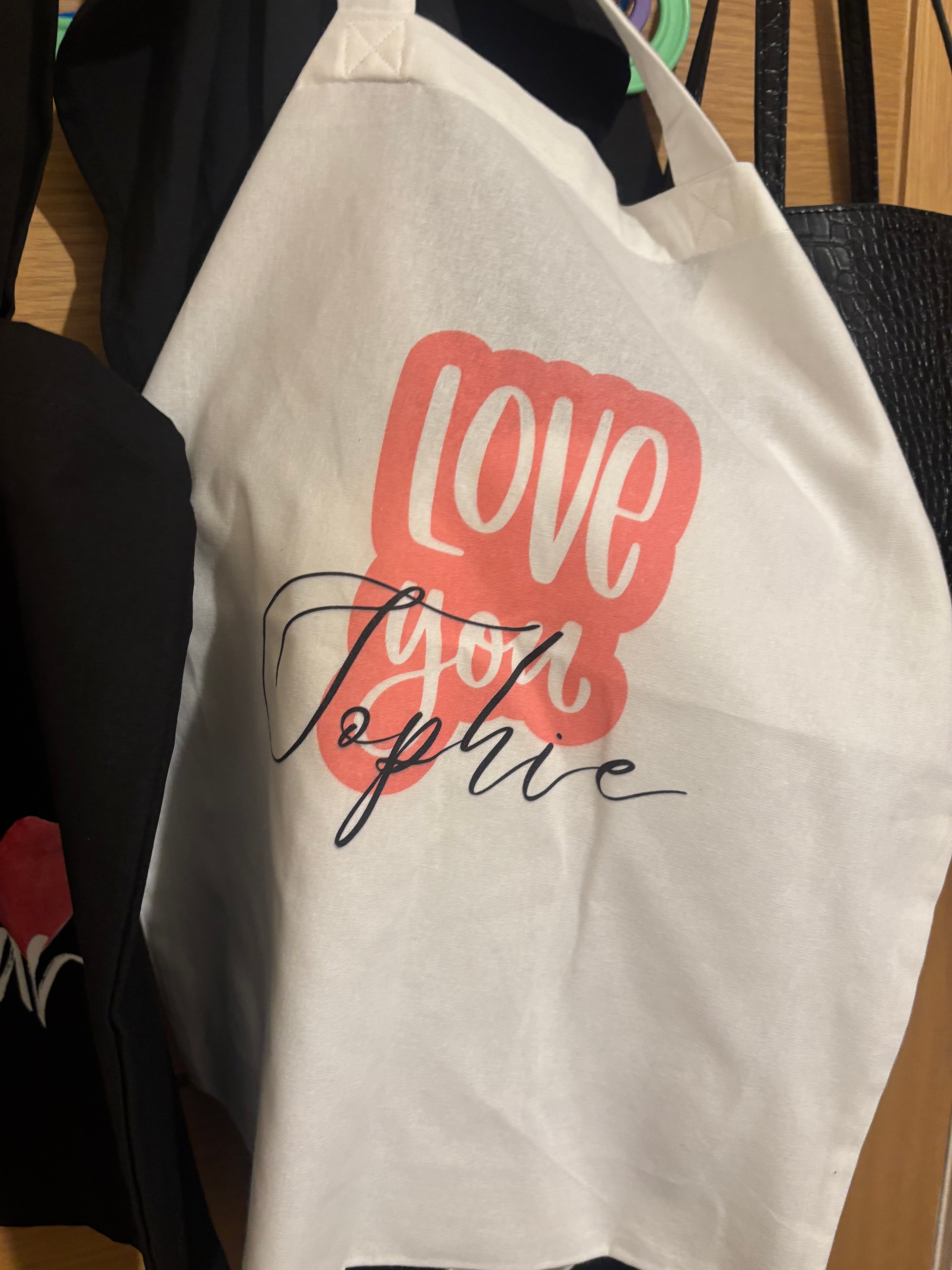 Love You Personalised Tote Bag | Custom Name | Romantic Cotton Gift UK
