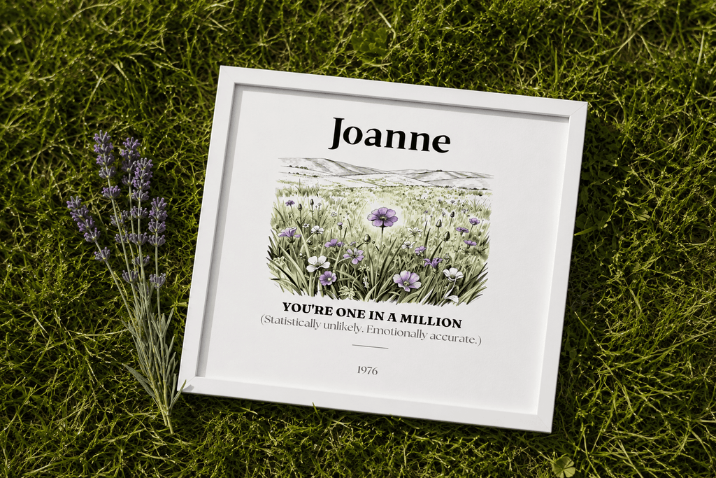 Personalised Wildflower Name Canvas Print — You're One in a Million - AlleyCrafters