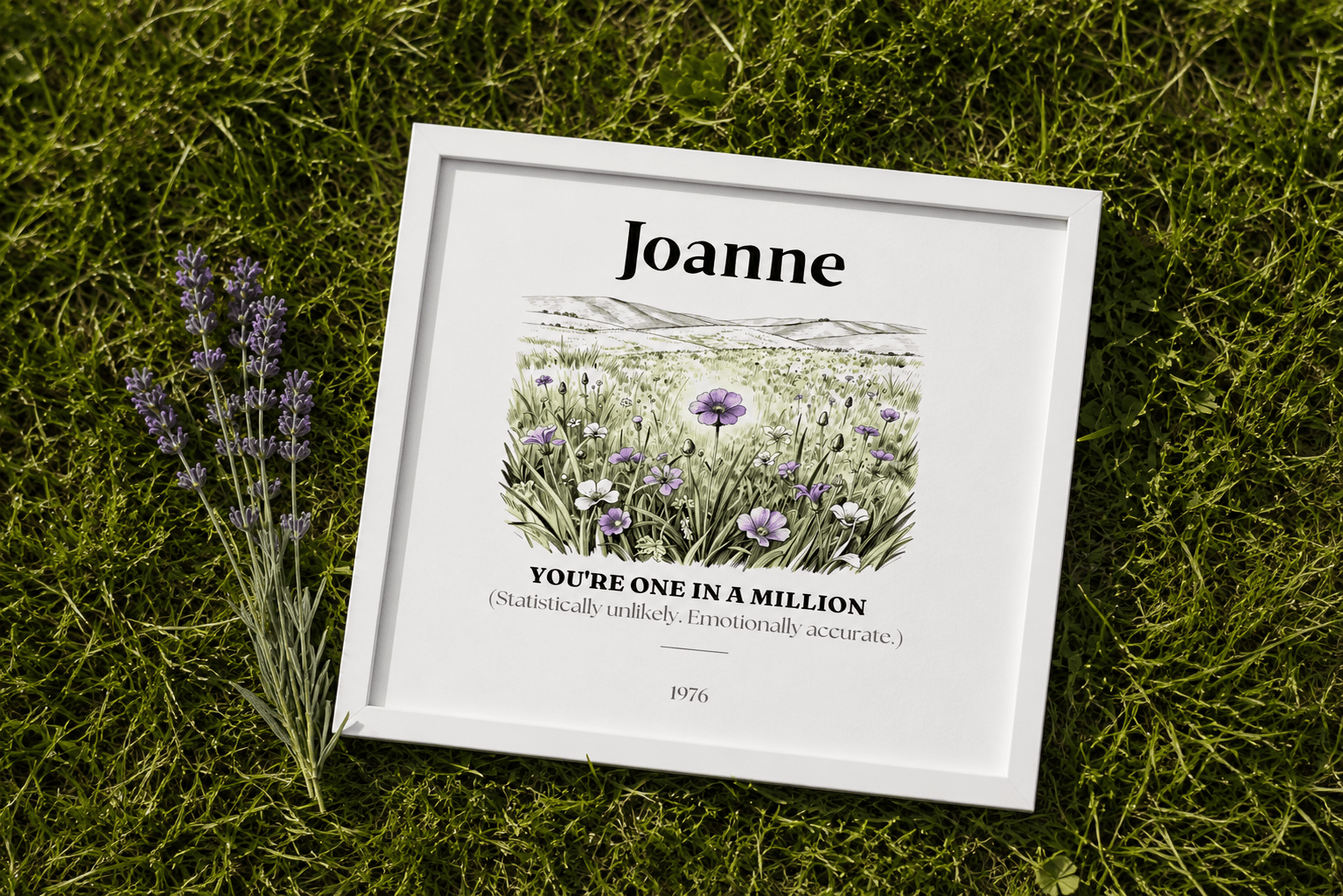 Personalised Wildflower Name Canvas Print — You're One in a Million - AlleyCrafters