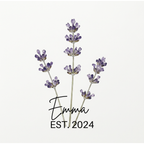 Personalised Lavender Sprig T-Shirt | Custom Name & Year | Botanical Gift for Her
