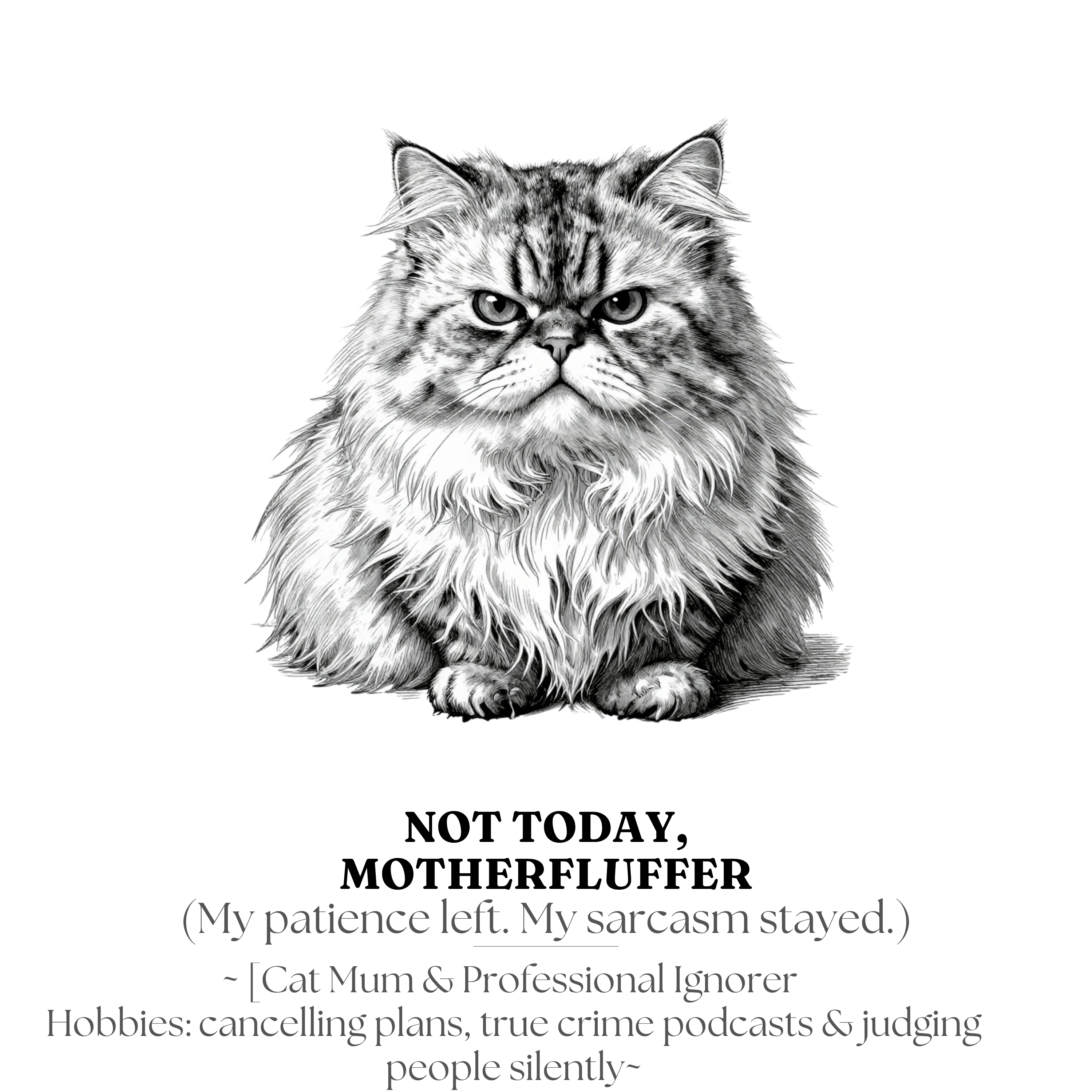 Not Today Motherfluffer Mug | Funny Cat Coffee Cup | Sarcastic Gift - AlleyCrafters