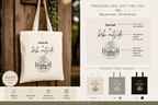 Personalised 'BRB, Outside' Tote Bag — Custom Name Nature Illustration - AlleyCrafters