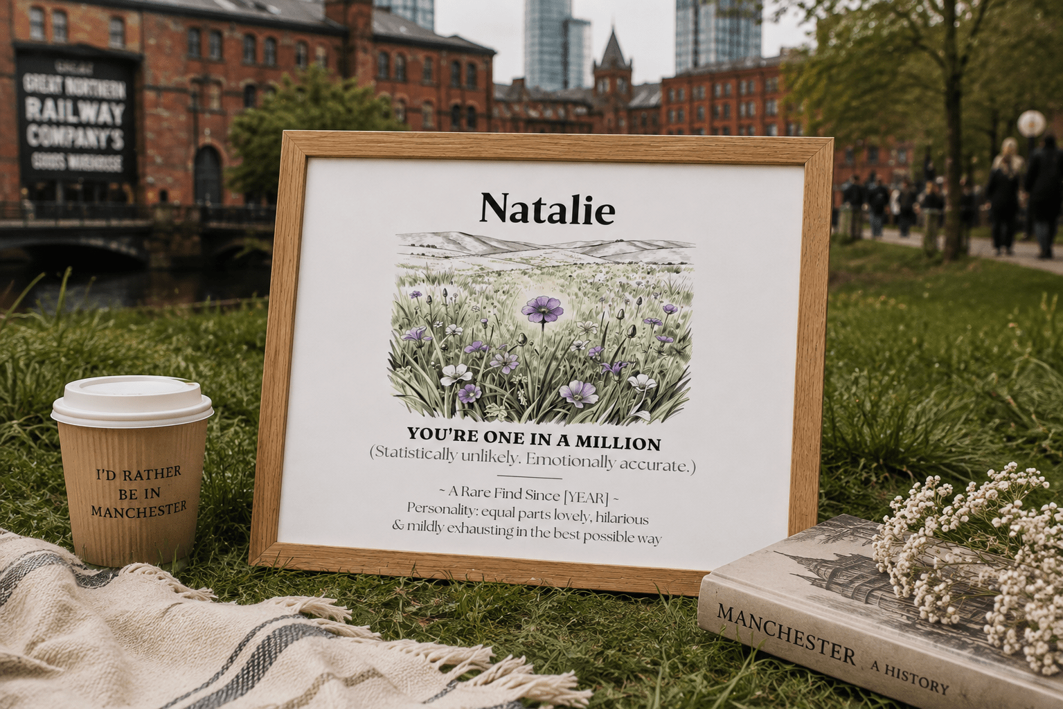 Personalised Wildflower Name Canvas Print — You're One in a Million - AlleyCrafters