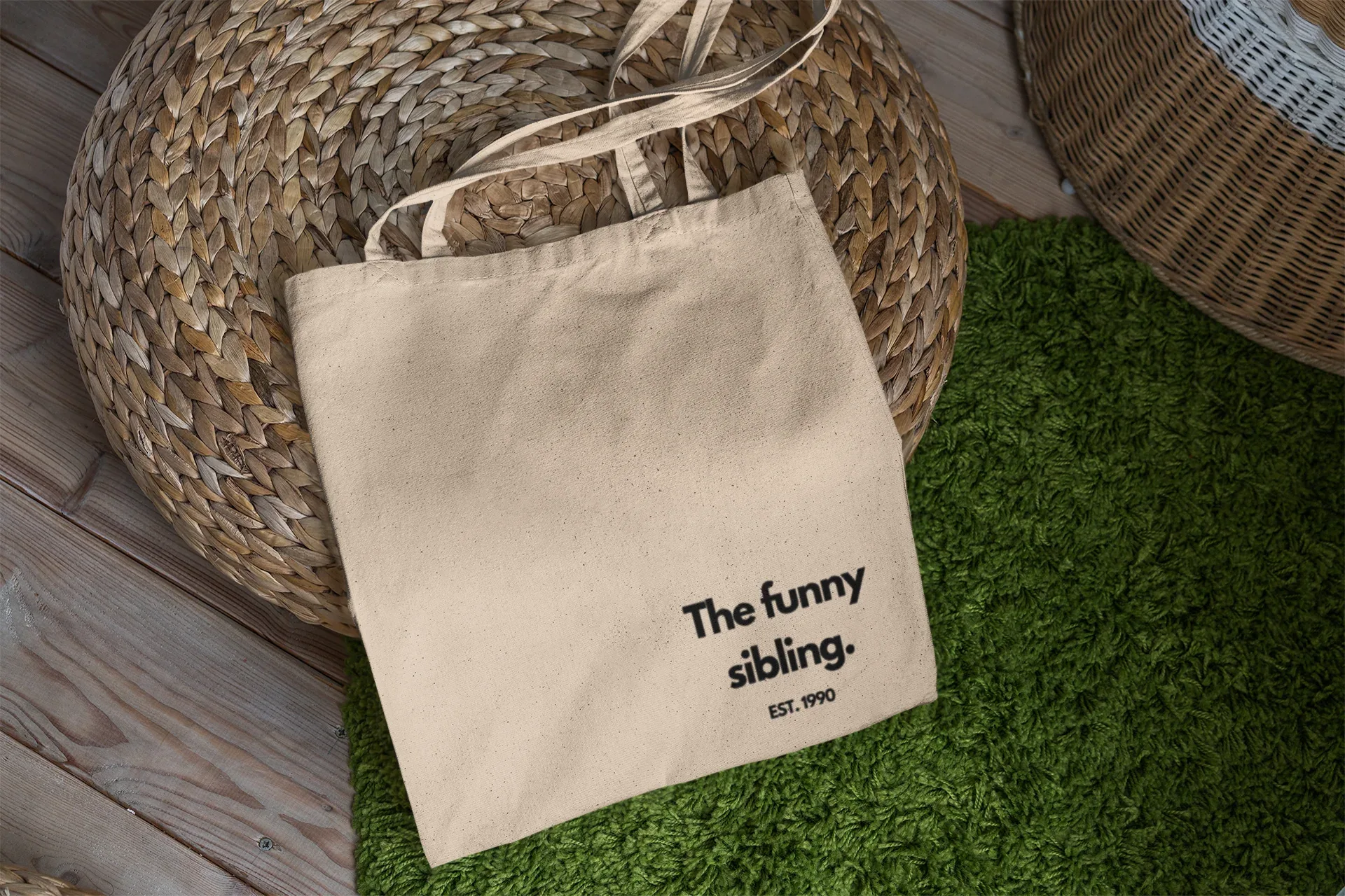 Personalised Sibling Tote Bag | Funny Family Gift | “The Favourite Sibling” EST Year Tote | Reusable Canvas Bag UK - Alley Crafters