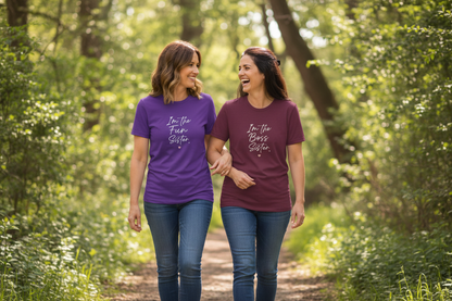 Adult Sisters Walking Purple and Maroon