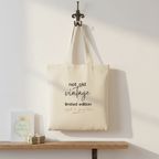 Natural canvas tote bag with 'not old vintage' and 'limited edition' print