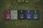 Set of five unisex T-shirts in maroon, green, black, navy, and dark green