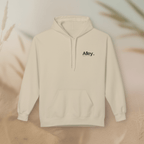 Alley. Minimalist Chest Logo Hoodie — Lightweight White Pullover - AlleyCrafters