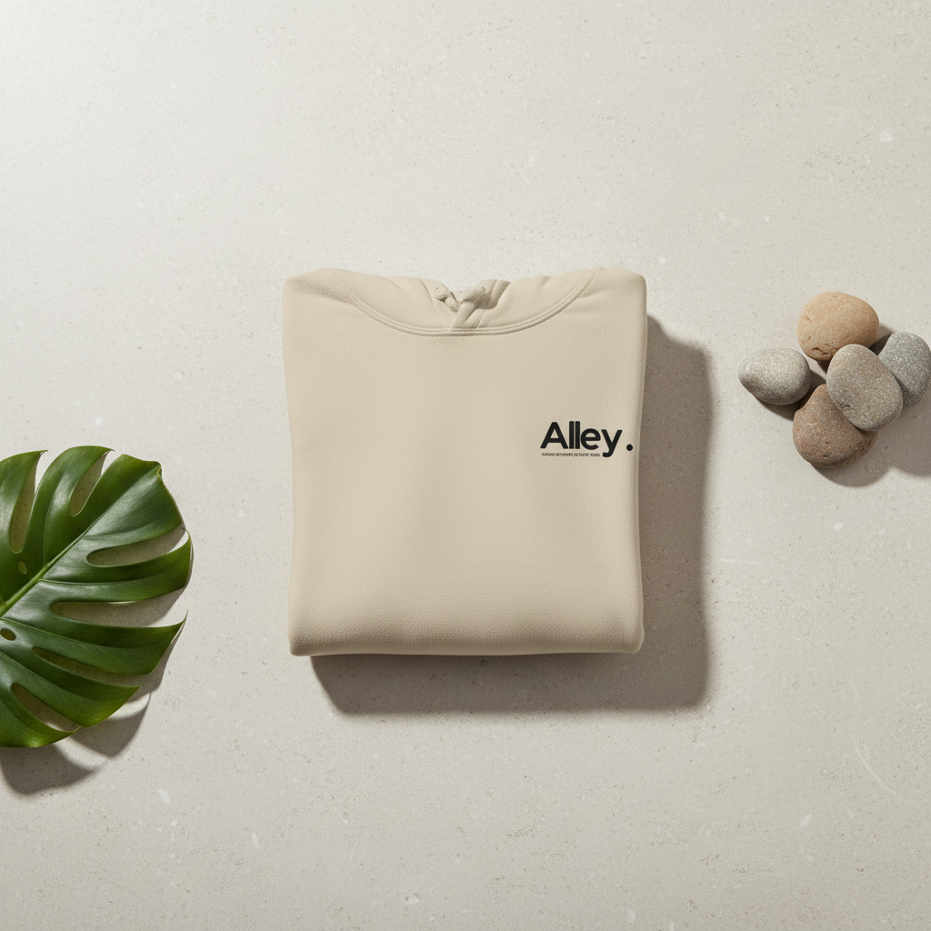 Alley. Chest Logo Hoodie Folded Display Pic