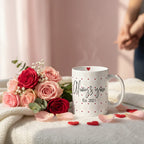 Anniversary mug in white with red hearts, 'Always you' and 'Est. 2021' on front
