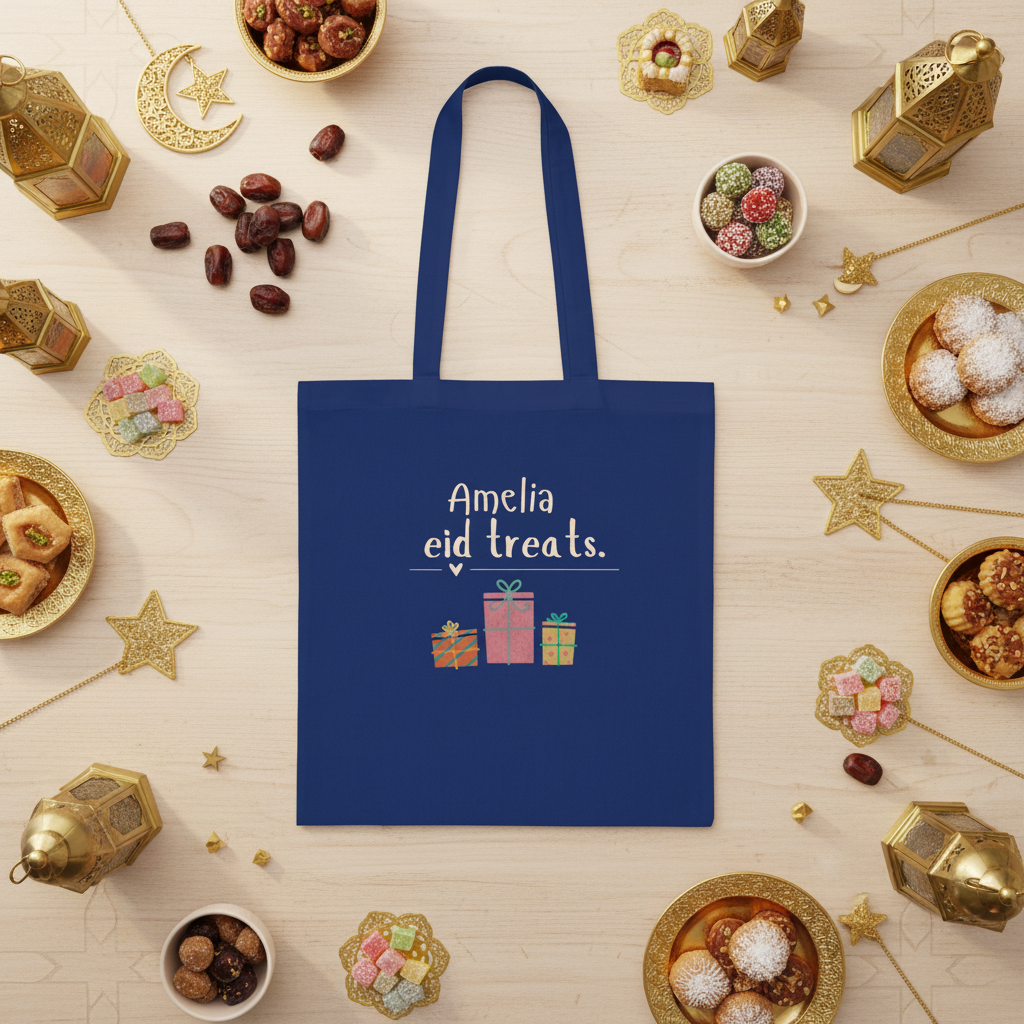 Amelia's Eid Treats Tote - Exact Size Flatlay