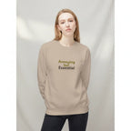 Sand sweatshirt, crew neck with “Annoying but Essential” slogan print on front