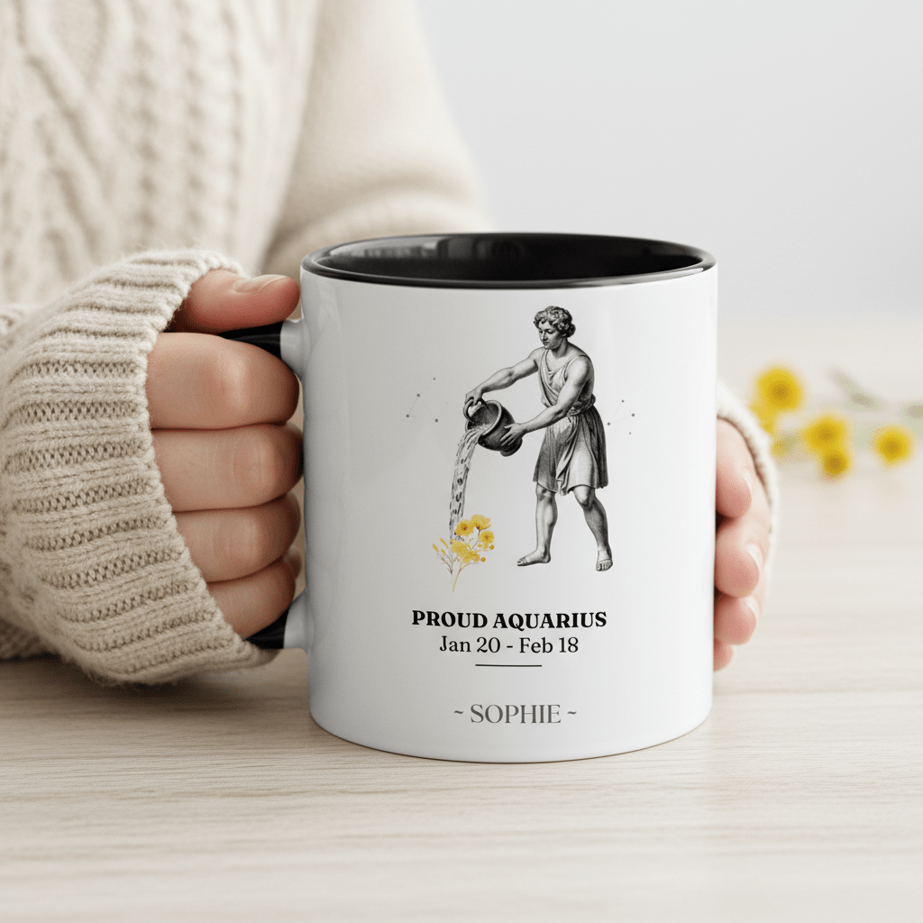 Personalised Zodiac Mug | Star Sign Birthday Gift | Custom Name & Birth Month - AlleyCrafters
