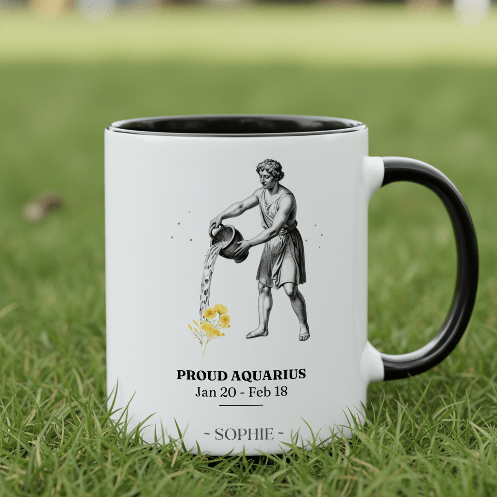 Personalised Zodiac Mug | Star Sign Birthday Gift | Custom Name & Birth Month - AlleyCrafters