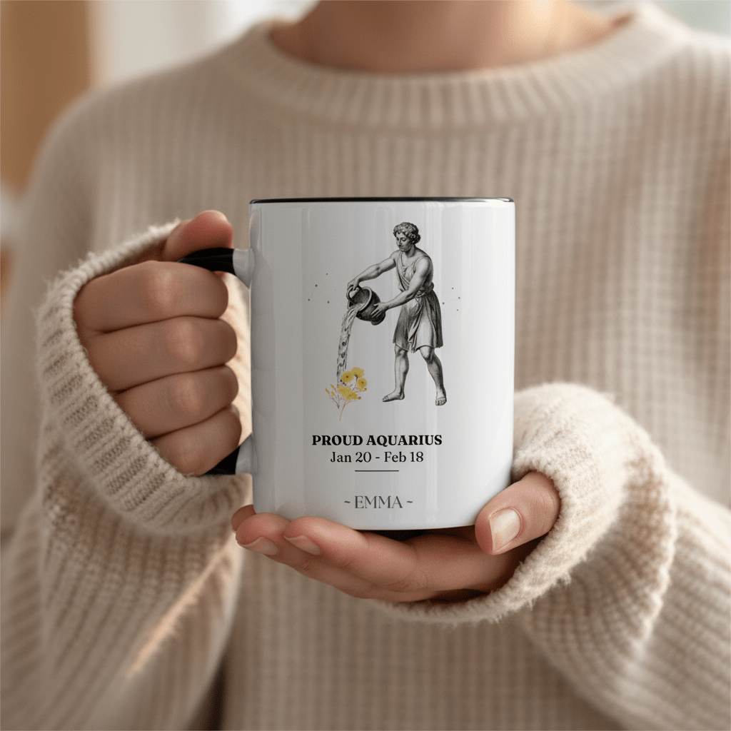 Personalised Zodiac Mug | Star Sign Birthday Gift | Custom Name & Birth Month - AlleyCrafters