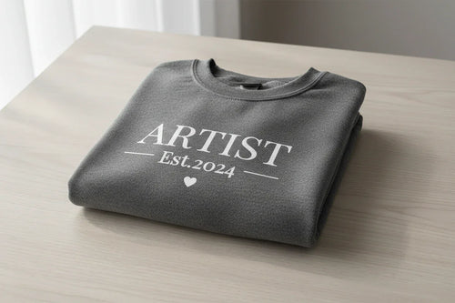 Personalised Text Sweatshirt with EST Year. Custom Jumper UK - Alley Crafters