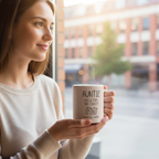 Auntie mug cafe window