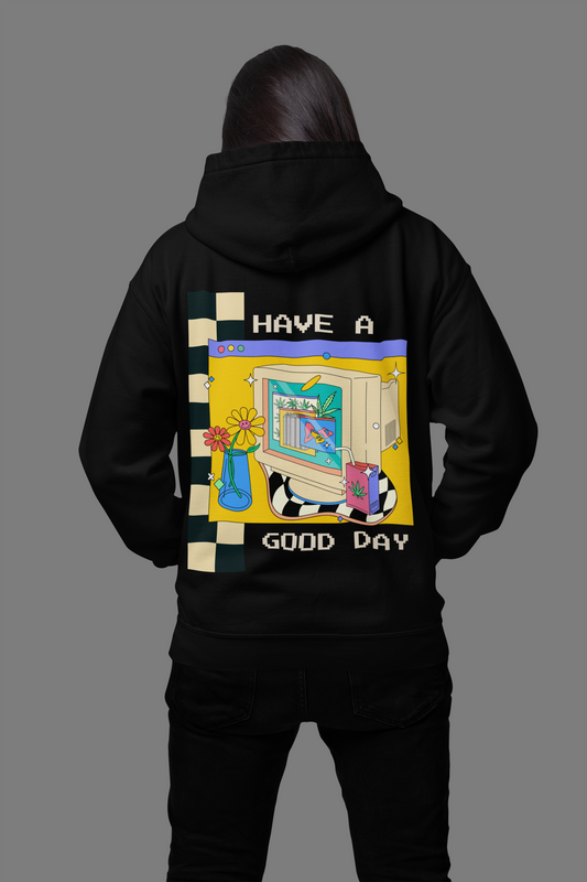 Retro Hooded Sweatshirt - 'Have A Good Day' Unisexx