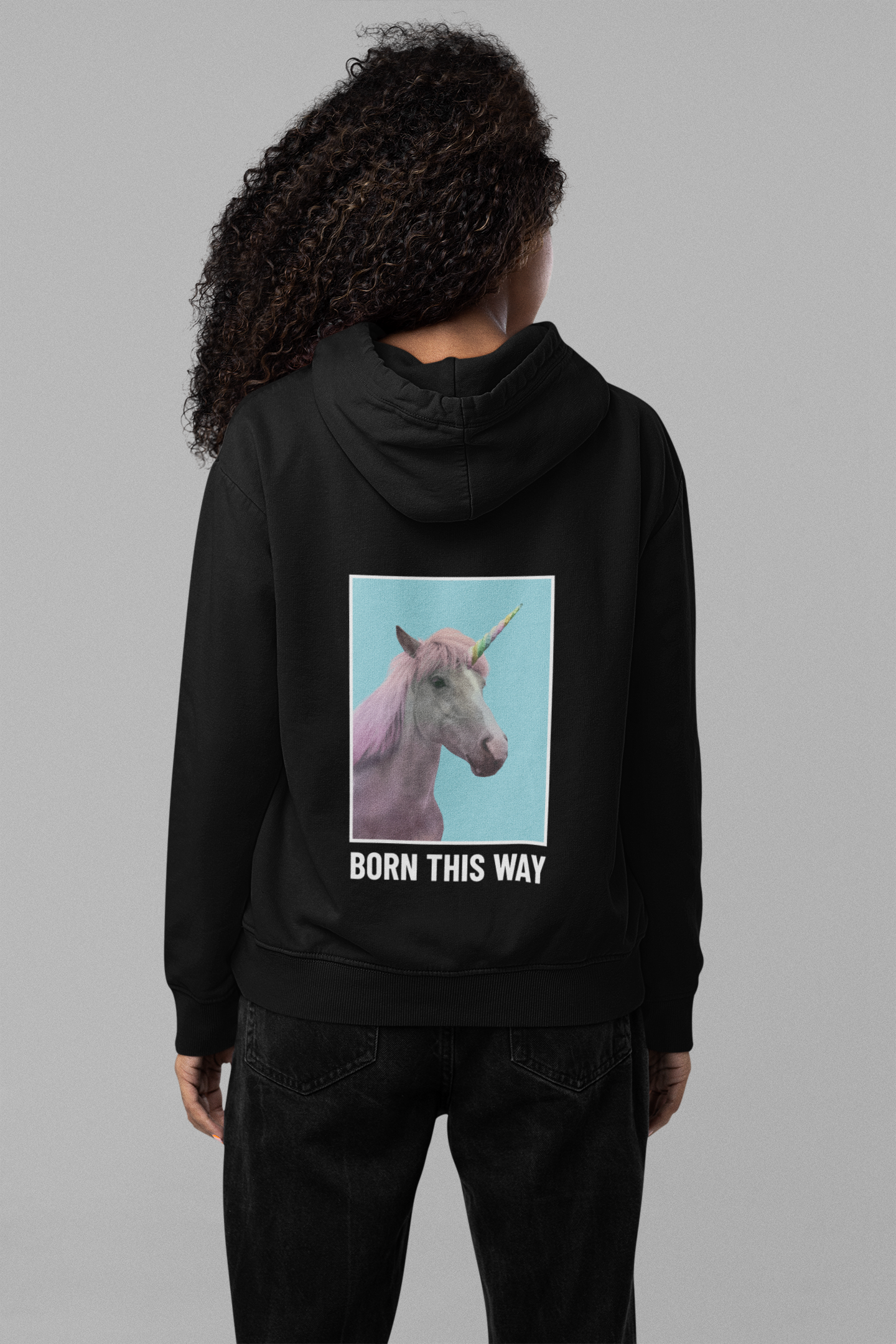 Unisex Hooded Sweatshirt - Born This Way Unicorn Design