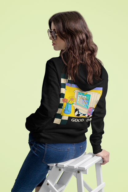 Retro Hooded Sweatshirt - 'Have A Good Day' Unisexx
