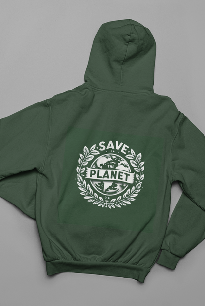 Hooded Sweatshirt - Save the Planet Eco-Friendly Design