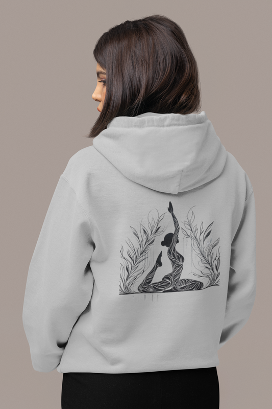 Yoga Pose Hoodie — Minimal Line Art Meditation Sweatshirt