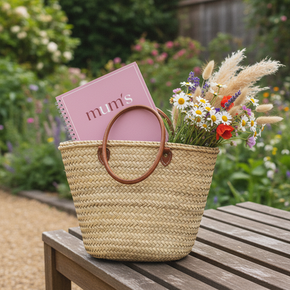 Basket bag with wildflowers