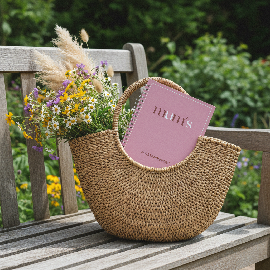 Basket bag with wildflowers