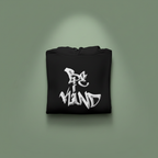Black unisex hoodie with white graffiti-style graphic on front