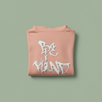 Peach unisex graphic hoodie with front logo print