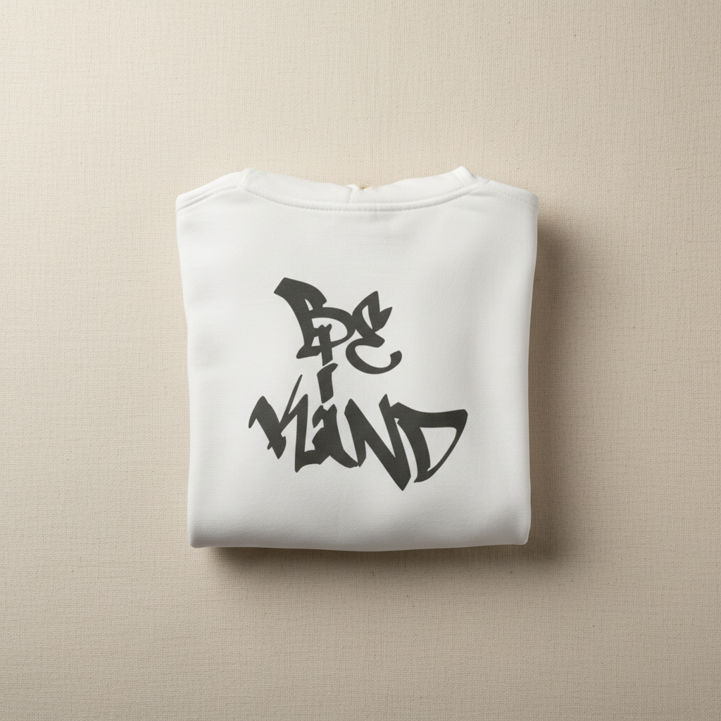 White unisex graphic hoodie with front logo print